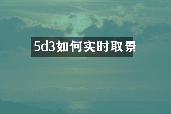 5d3如何实时取景