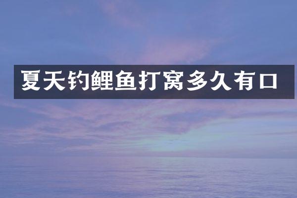 夏天钓鲤鱼打窝多久有口