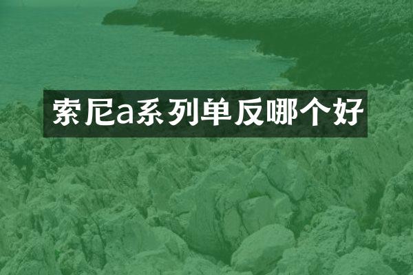 索尼a系列单反哪个好