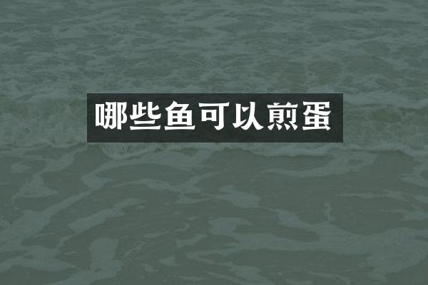 哪些鱼可以煎蛋