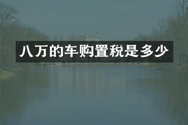 八万的车购置税是多少