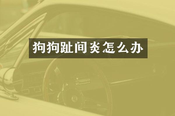 狗狗趾间炎怎么办