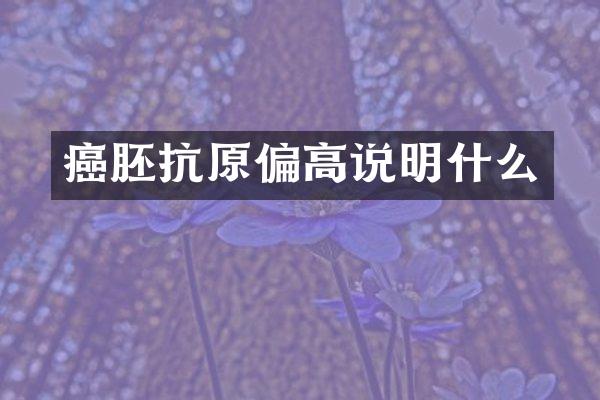 癌胚抗原偏高说明什么