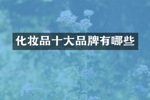 化妆品十大品牌有哪些