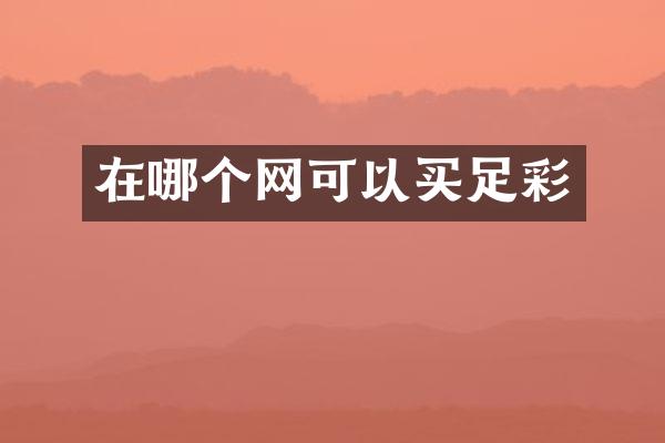 在哪个网可以买足彩