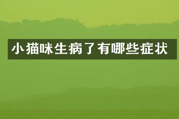 小猫咪生病了有哪些症状