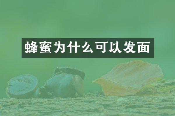 蜂蜜为什么可以发面