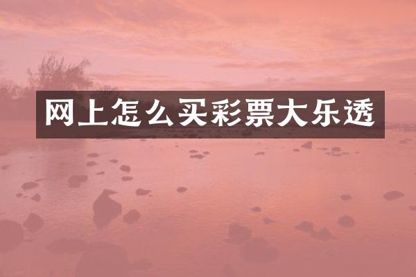 网上怎么买彩票大乐透