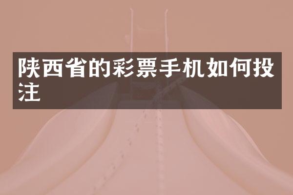 陕西省的彩票手机如何投注