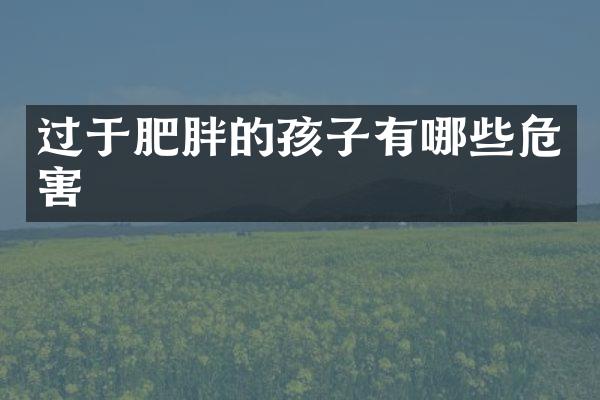 过于肥胖的孩子有哪些危害