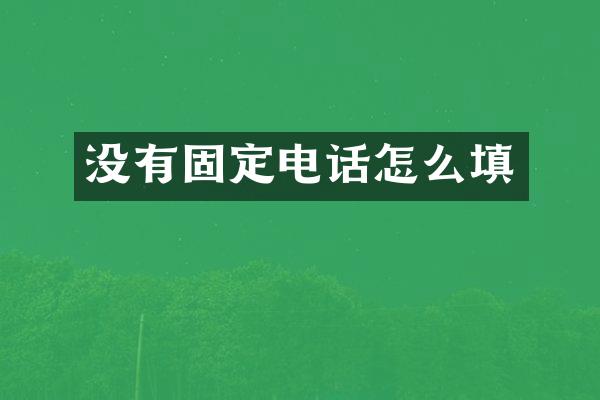 没有固定电话怎么填