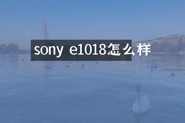 sony e1018怎么样