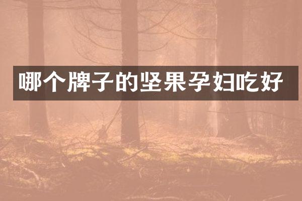 哪个牌子的坚果孕妇吃好