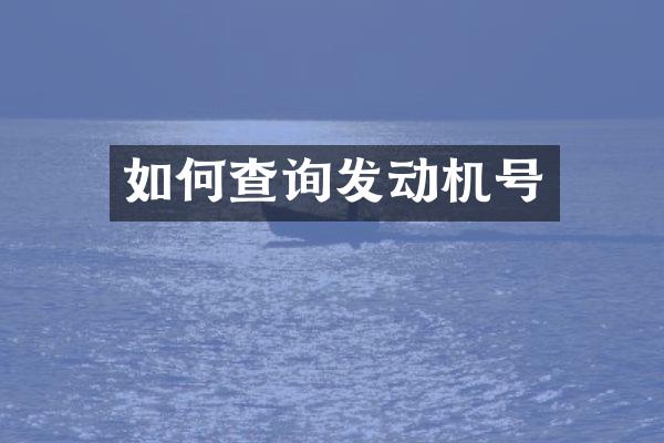 如何查询发动机号