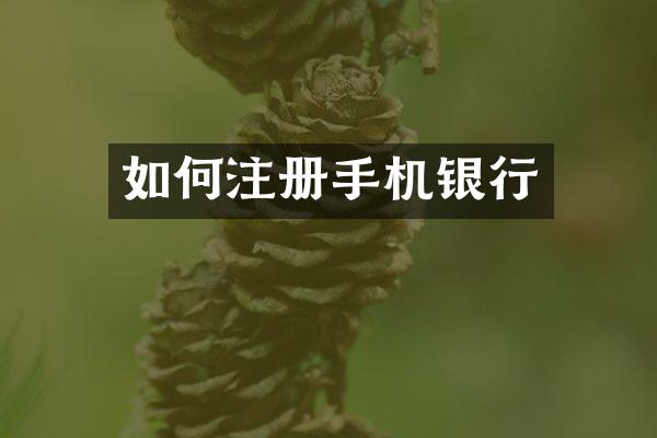 如何注册手机银行