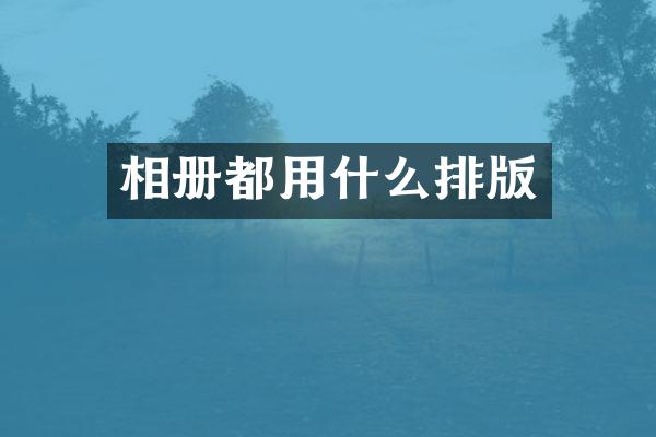 相册都用什么排版