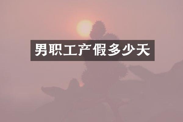 男职工产假多少天