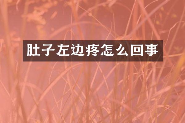 肚子左边疼怎么回事