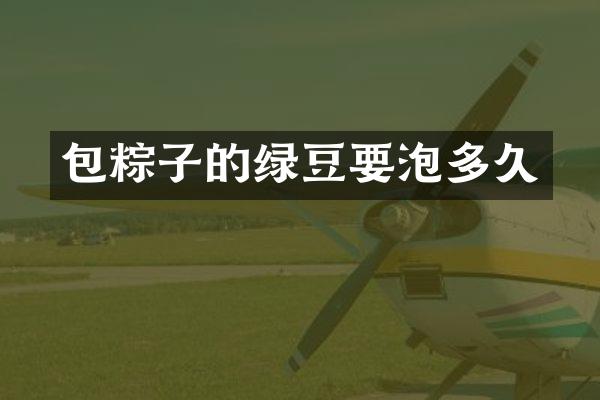 包粽子的绿豆要泡多久