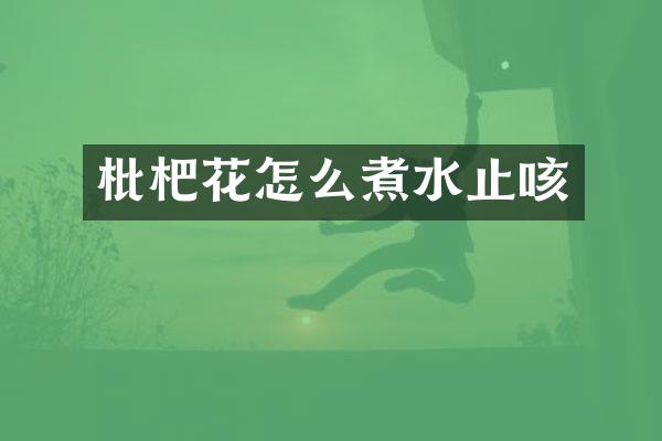 枇杷花怎么煮水止咳