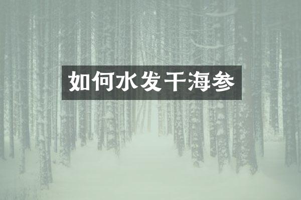 如何水发干海参