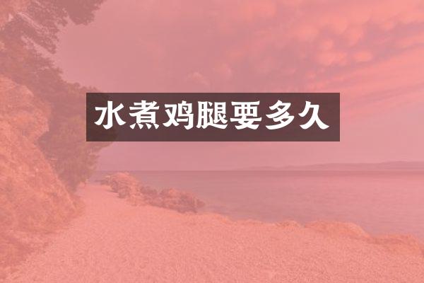 水煮鸡腿要多久