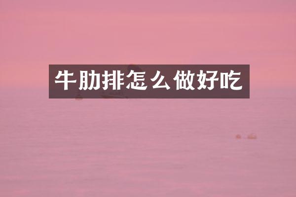 牛肋排怎么做好吃