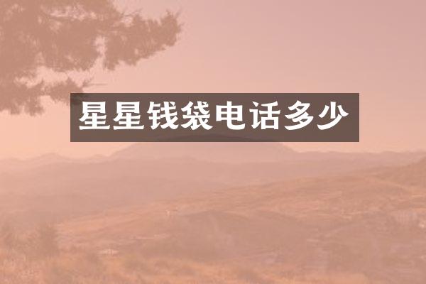 星星钱袋电话多少