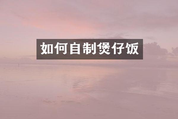 如何自制煲仔饭