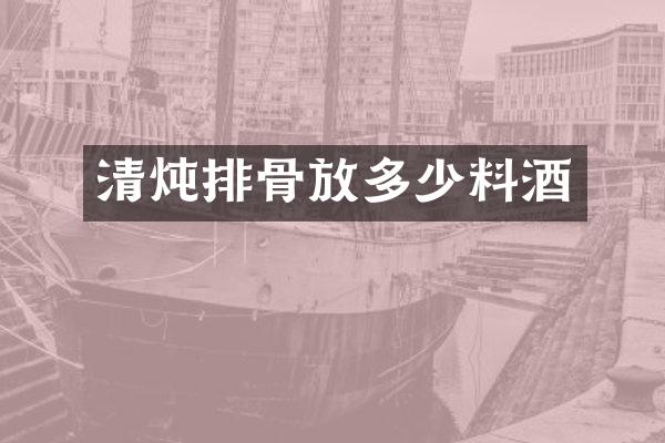 清炖排骨放多少料酒