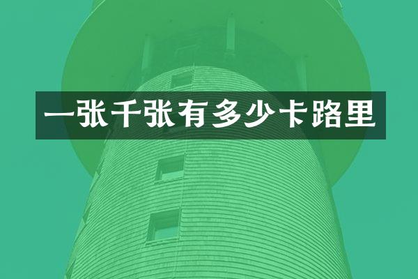 一张千张有多少卡路里