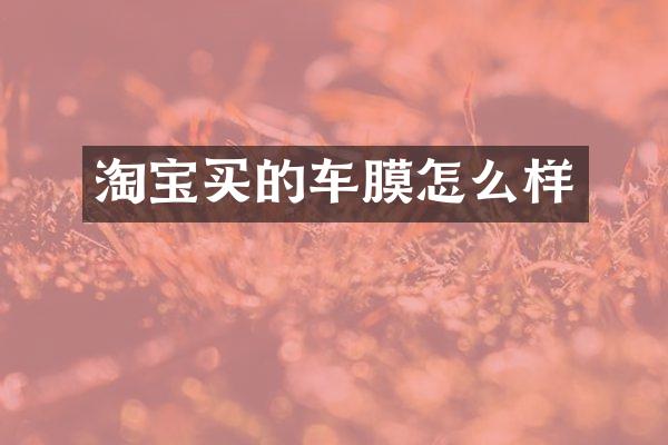 淘宝买的车膜怎么样