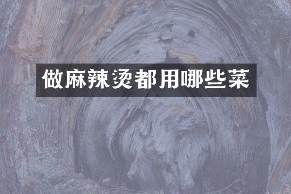 做麻辣烫都用哪些菜