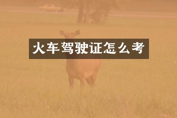 火车驾驶证怎么考