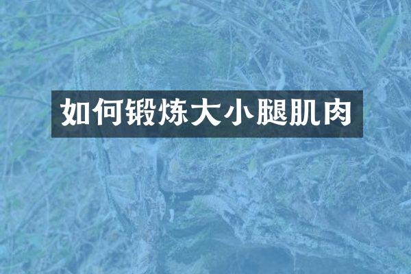 如何锻炼大小腿肌肉