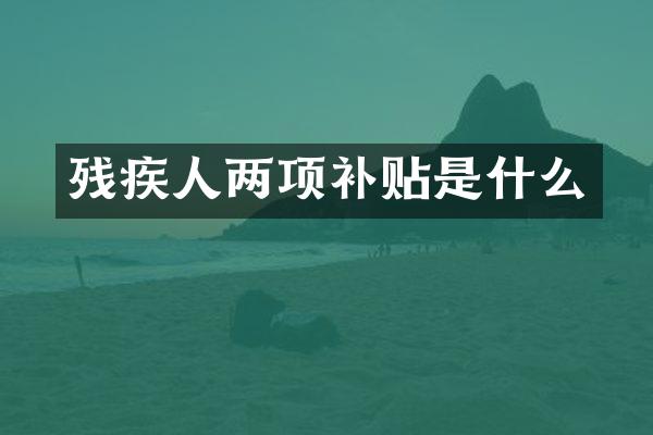 残疾人两项补贴是什么