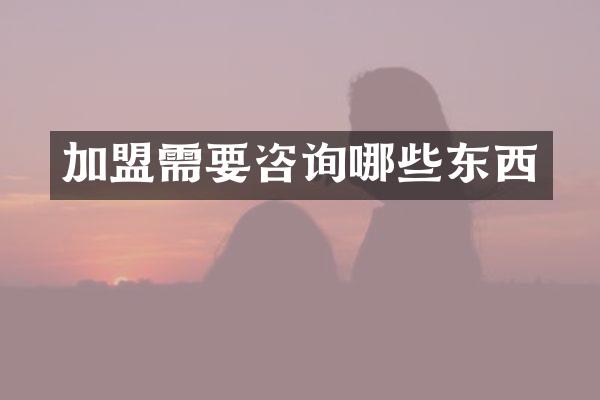 加盟需要咨询哪些东西