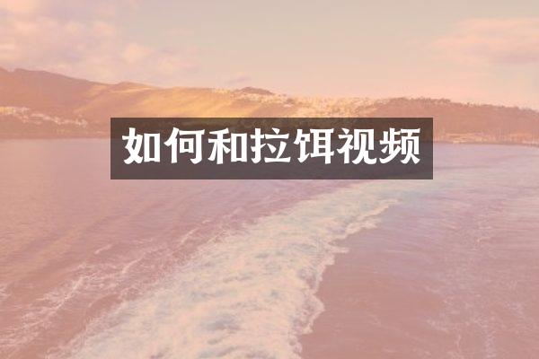 如何和拉饵视频