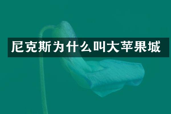 尼克斯为什么叫大苹果城