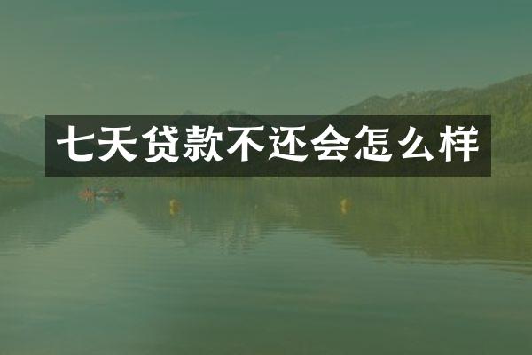 七天贷款不还会怎么样