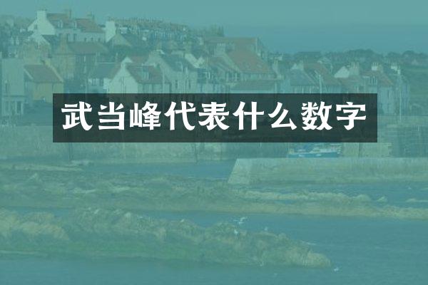 武当峰代表什么数字