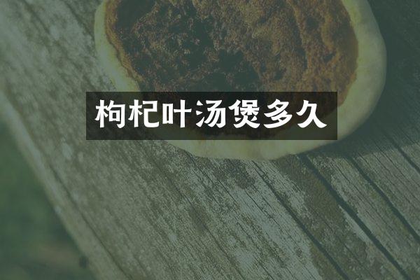 枸杞叶汤煲多久