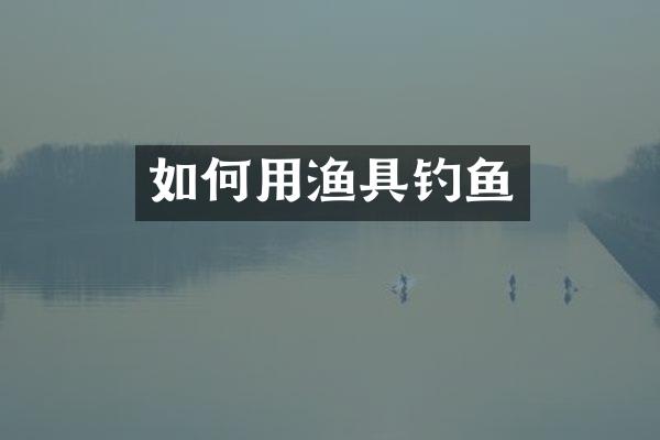 如何用渔具钓鱼