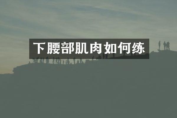 下腰部肌肉如何练