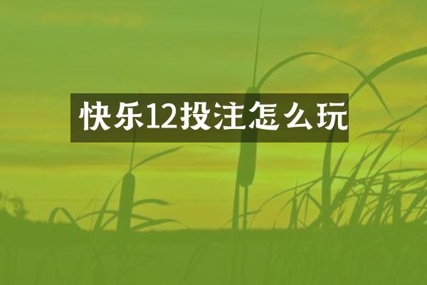 快乐12投注怎么玩