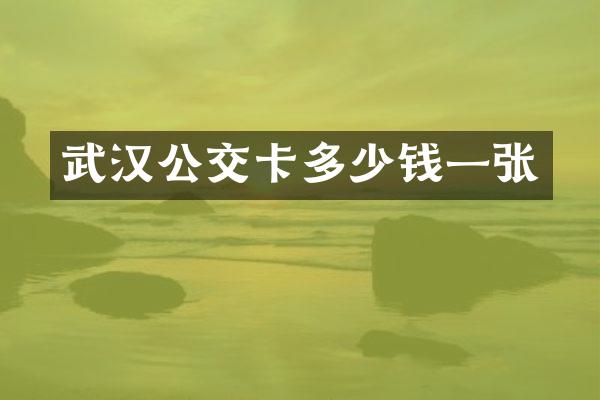武汉公交卡多少钱一张