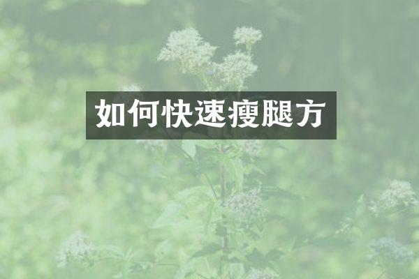 如何快速瘦腿方