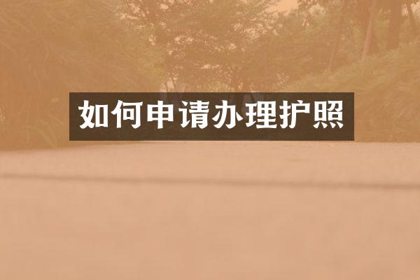 如何申请办理护照