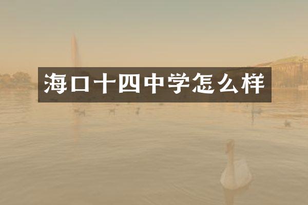 海口十四中学怎么样