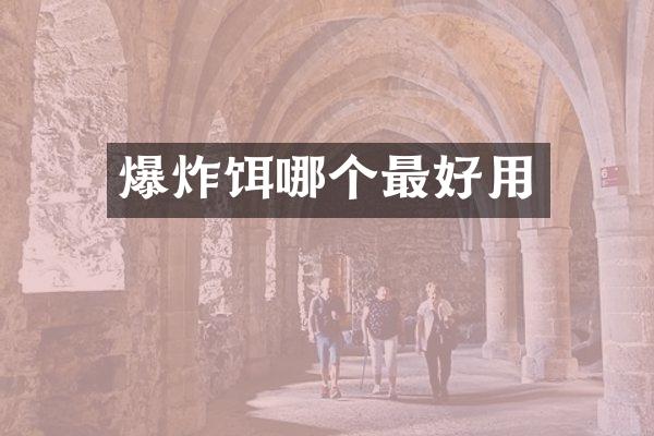 爆炸饵哪个最好用